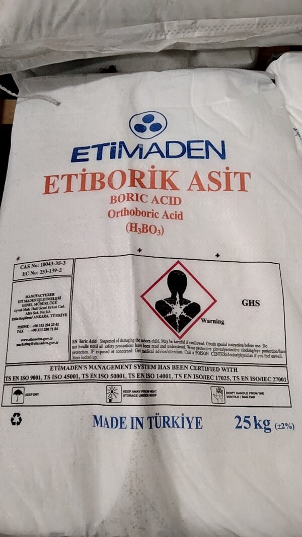 Boric Acid 25 kgs. กรดบอริก - บอริกแอซิด