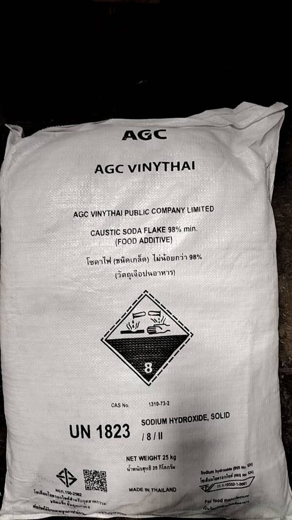 Sodium hydroxide (Flake) 25 kgs., Caustic soda (โซดาไฟเกร็ด)